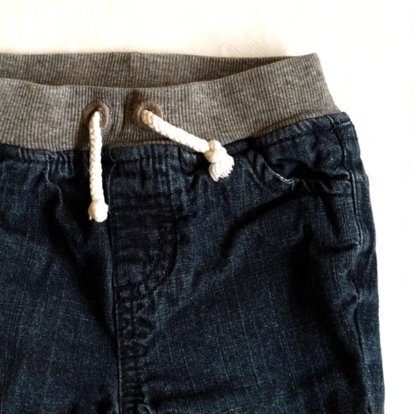 joe fresh plaid flannel lined pull-on denim jeans 6 months baby - Picture 3 of 8